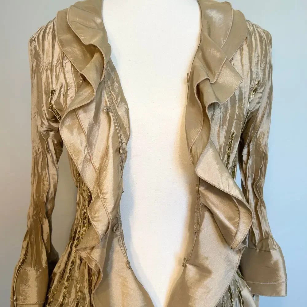 Vintage Pleated Ruffle Top - Picture 6 of 8